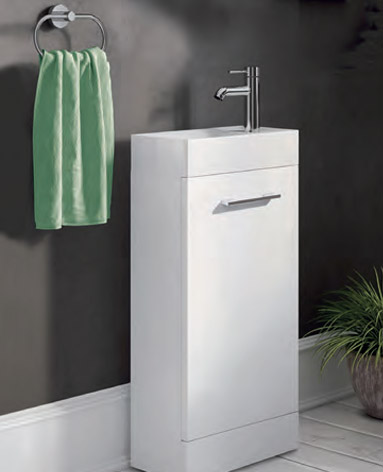 SY-BCB200 400mm Synergy Quad Vanity Unit - White - Part Of The Synergy Quad Designer Bathroom Furniture Range
- From Only £104.99!